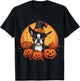 Boston Terrier Bostie Dog Breed Pet Halloween Pumpkins T-Shirt - T-Shirt | Black