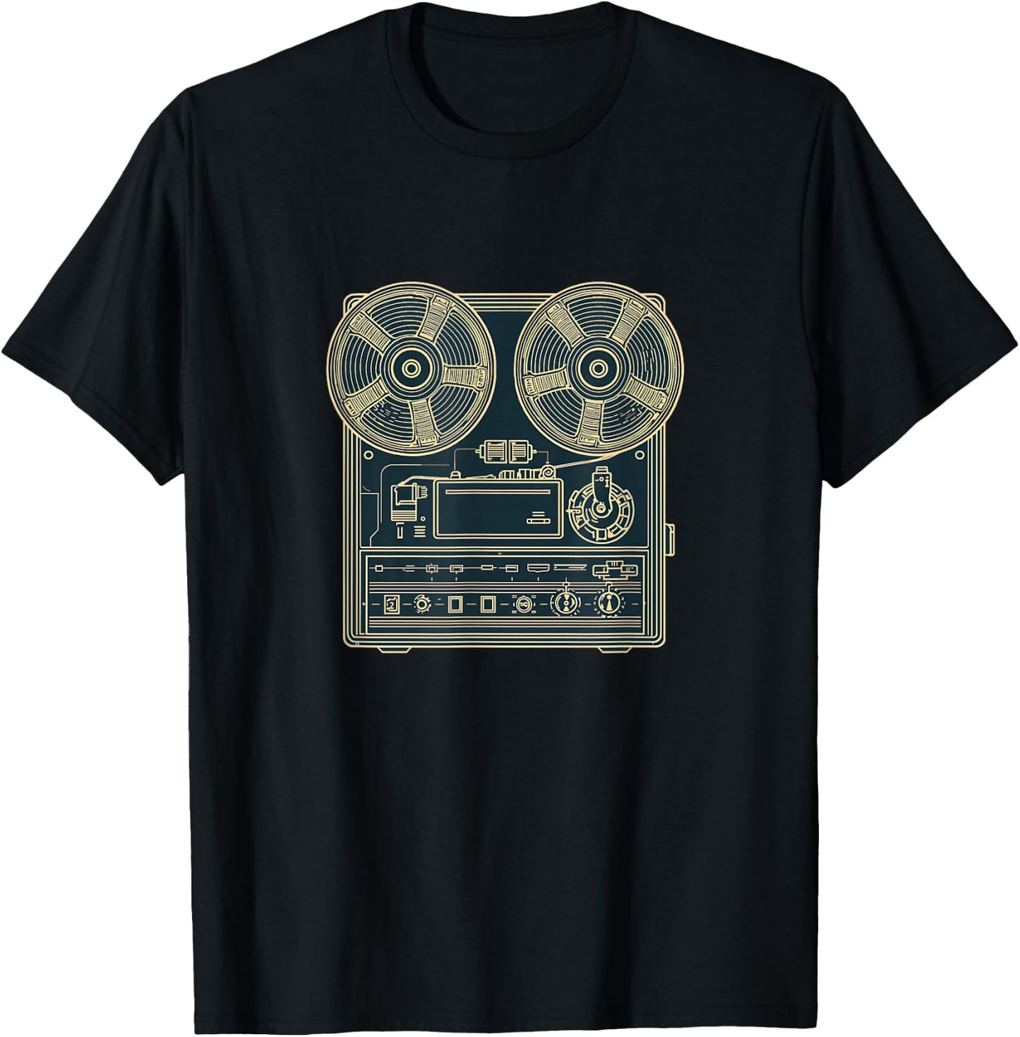 Classic Reel to Reel Recorder for Analog Music Fans T-Shirt - T-Shirt | Black