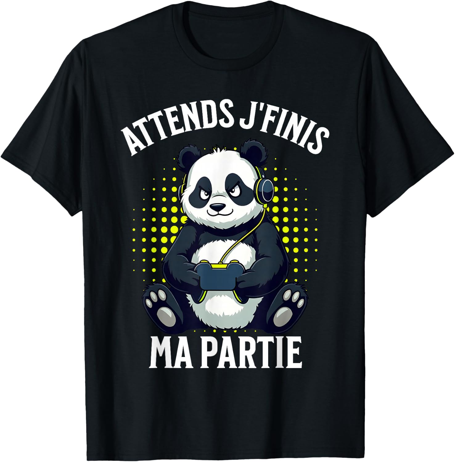 video games panda gaming boy gamer , Black, S T-Shirt - T-Shirt | Black