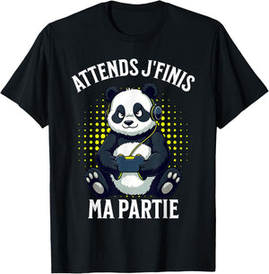 video games panda gaming boy gamer , Black, S T-Shirt - T-Shirt | Black