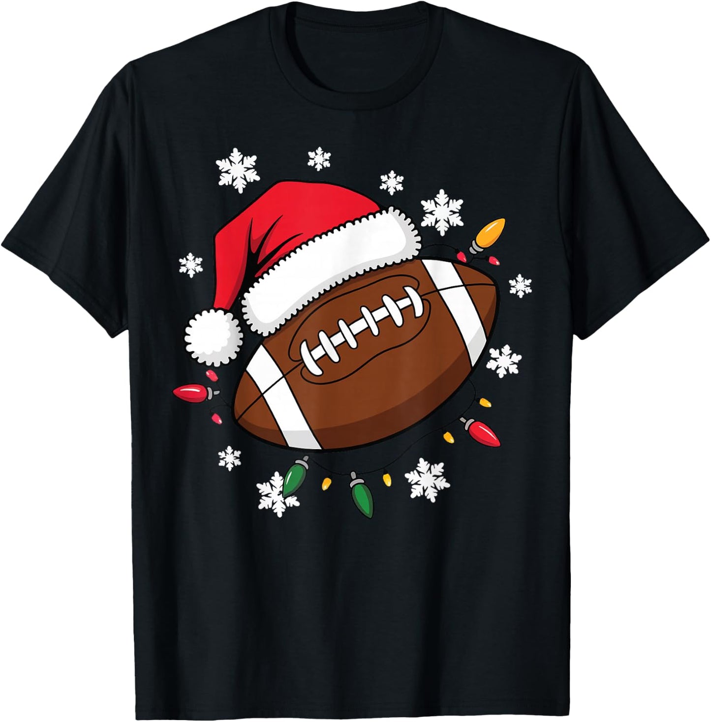 Football Christmas T-Shirt - T-Shirt | Black