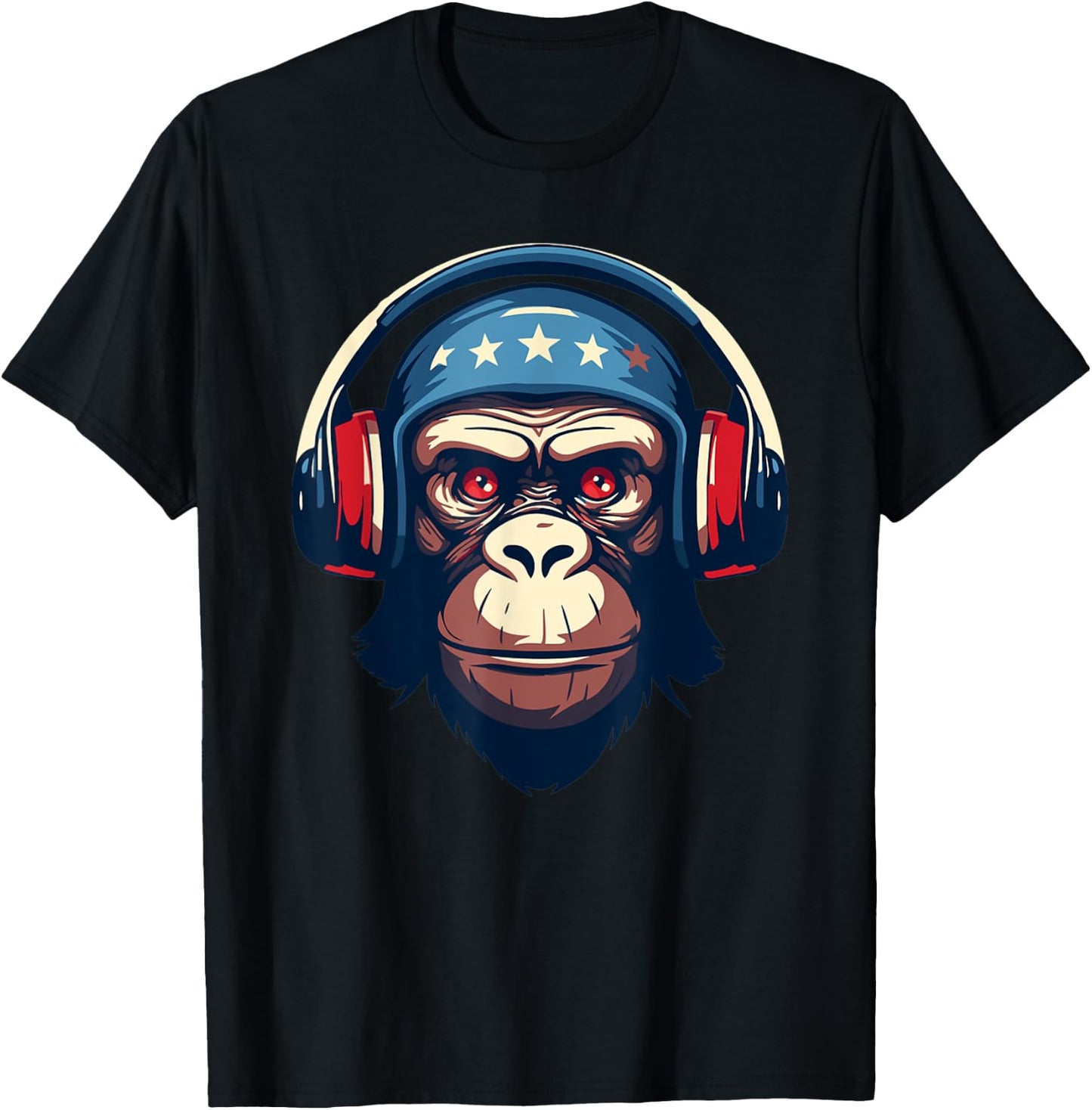 DJ Mad Monkey Ape Chimp Mix Club Music Headphones Dancing T-Shirt - T-Shirt | Black