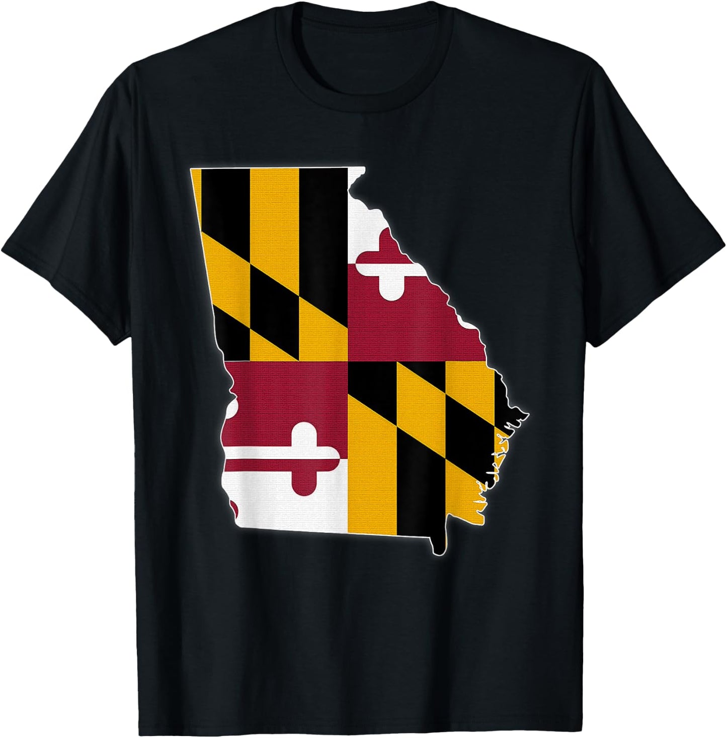 GEORGIA STATE MAP MARYLAND MD Flag Roots Men Women Gift T-Shirt - T-Shirt | Black