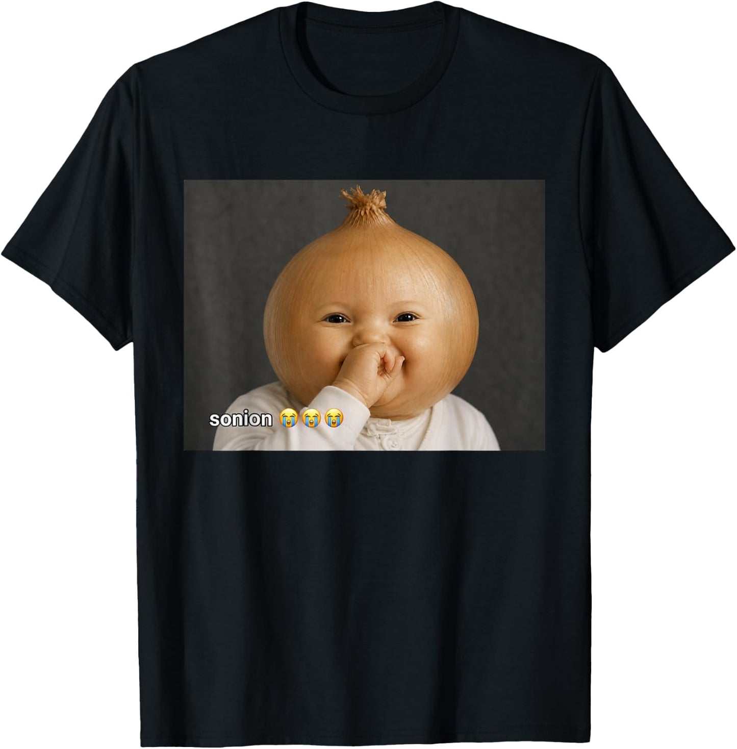 Funny Niche Ai Baby Laughing Sonion Brainrot Meme T-Shirt - T-Shirt | Black