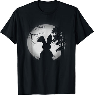 Cute Design Rabbit And Moon Rabbit Lover Men Women T-Shirt - T-Shirt | Black