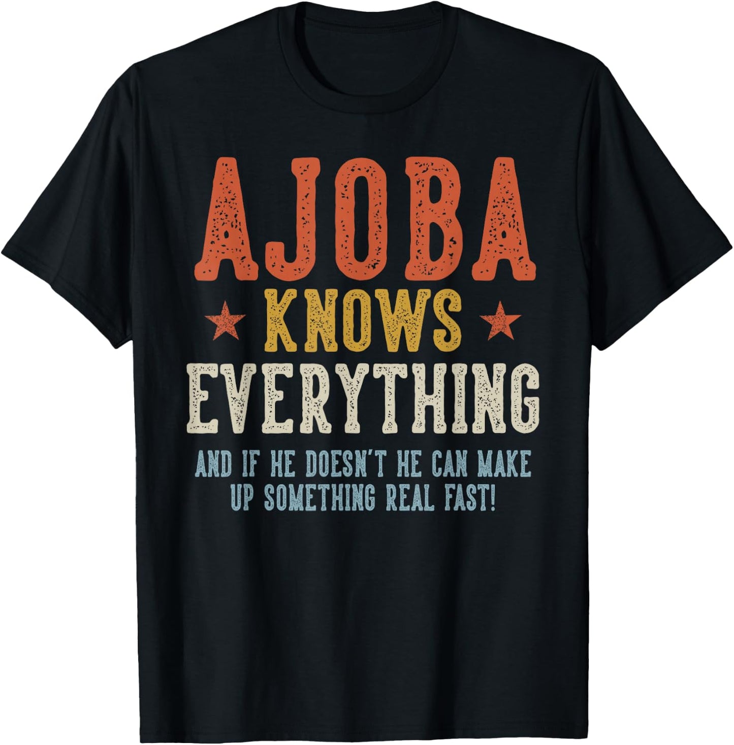 AJOBA Knows Everything Father's Day Retro Vintage T-Shirt - T-Shirt | Black