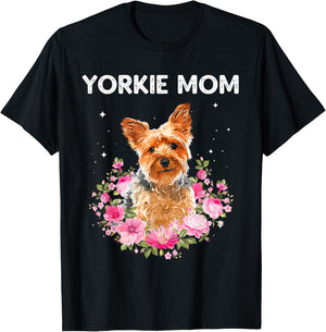 Cool Yorkshire Terrier Mom Yorkie Lovers Pet Dog T-Shirt - T-Shirt | Black
