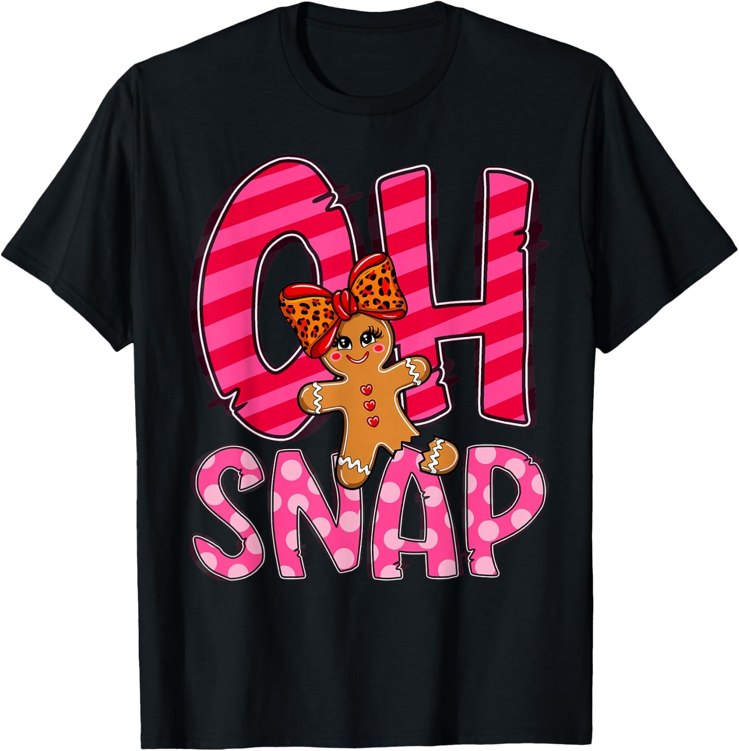 Oh Snap Gingerbread Cute Christmas Cookie Baking Team T-Shirt - T-Shirt | Black