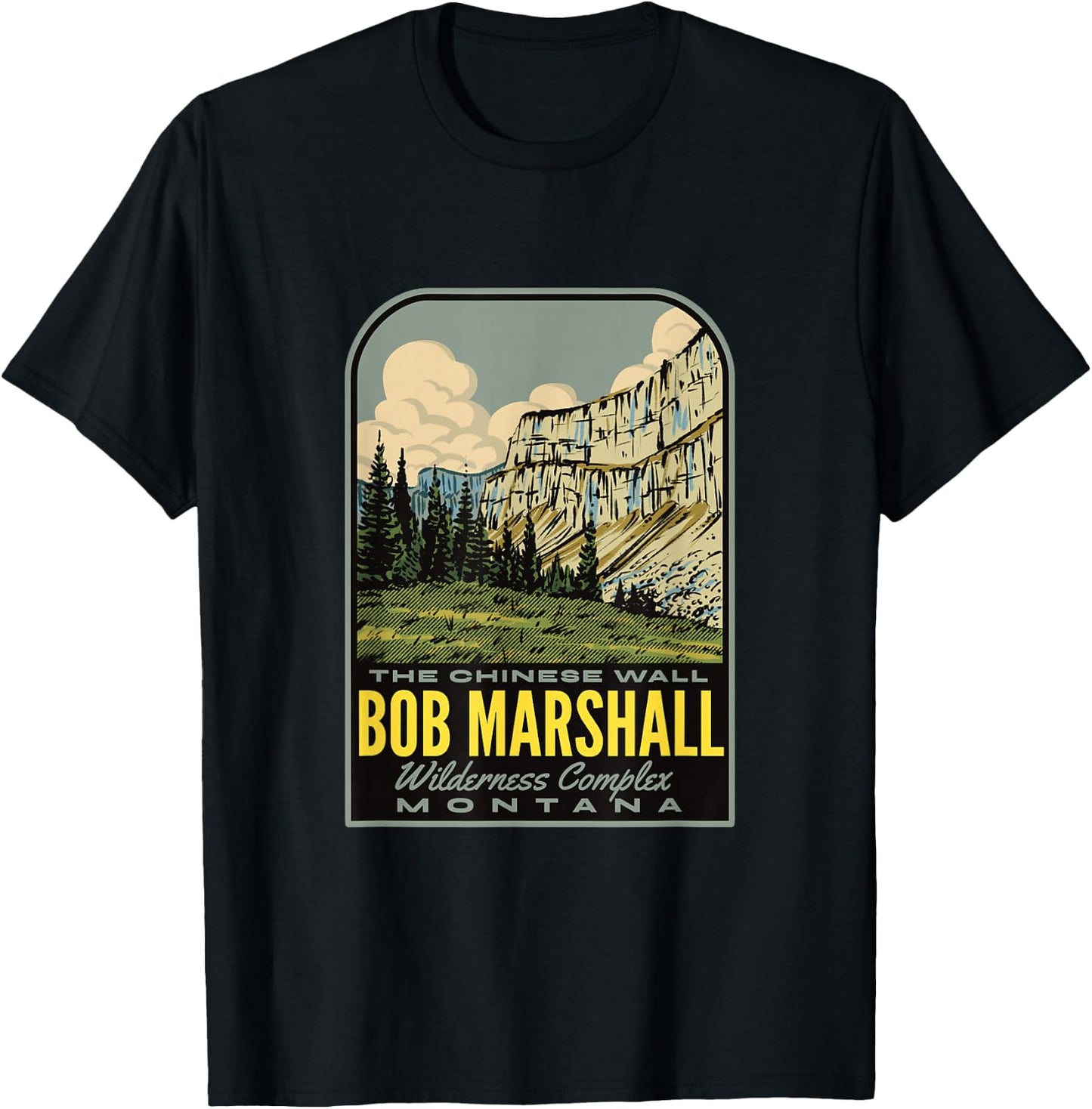Bob Marshall Wilderness Montana T-Shirt - T-Shirt | Black