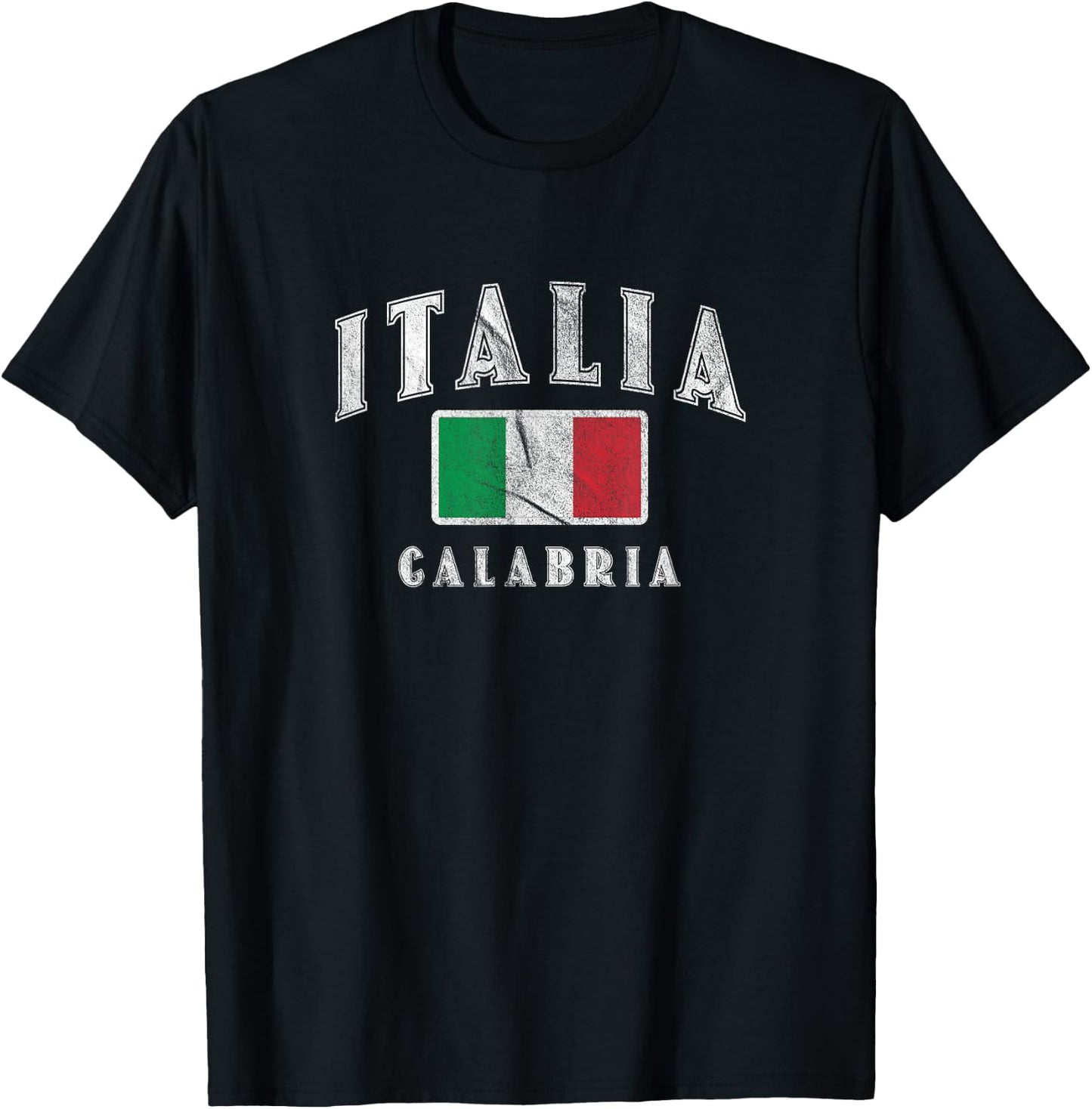 Calabria Italian Flag Souvenir Italy Italia T-Shirt - T-Shirt | Black