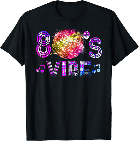 80s Vibe Funny 1980s Disco Themed Vintage Retro 80's Dancing T-Shirt - T-Shirt | Black