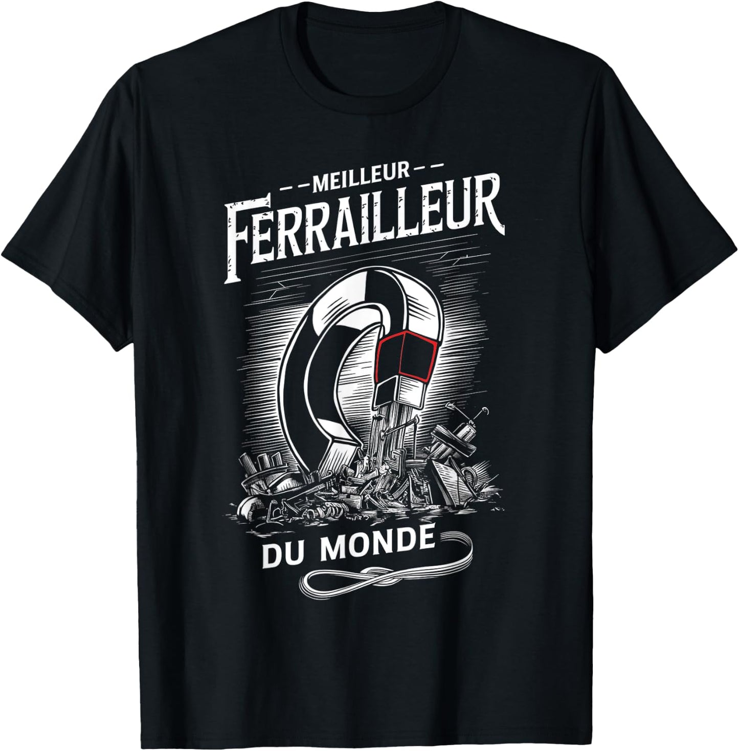 Meilleur Ferrailleur du Monde Industriel Aimant Métallique T-Shirt - T-Shirt | Black