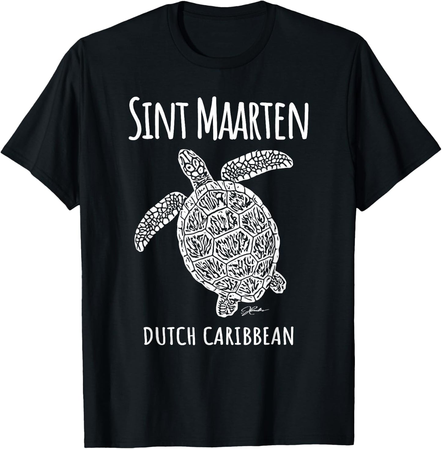 JCombs: Sint Maarten, Sea Turtle, Beach T-Shirt - T-Shirt | Black