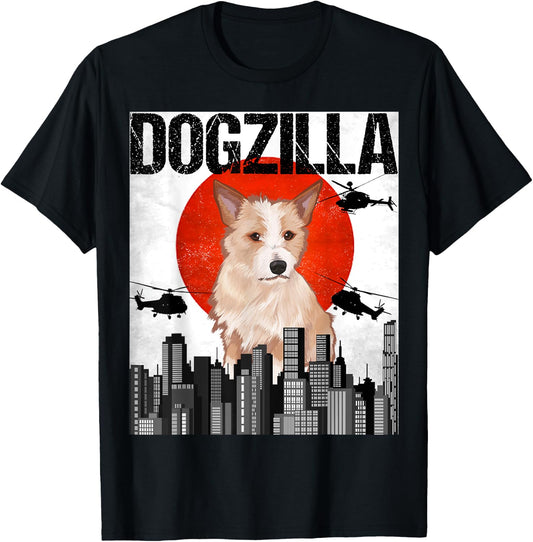 Funny Vintage Japanese Dogzilla Portuguese Podengo Pequeno T-Shirt - T-Shirt | Black