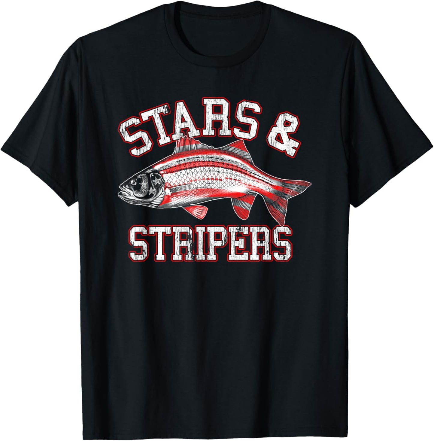 Stars & Stripers Fishing T-Shirt - T-Shirt | Black