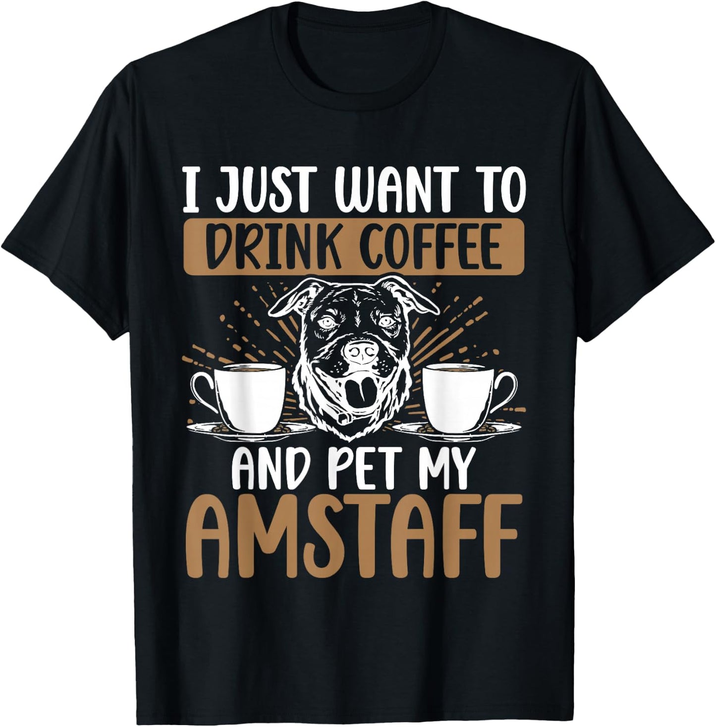 Amstaff Dog Bully American Staffordshire Terrier T-Shirt - T-Shirt | Black