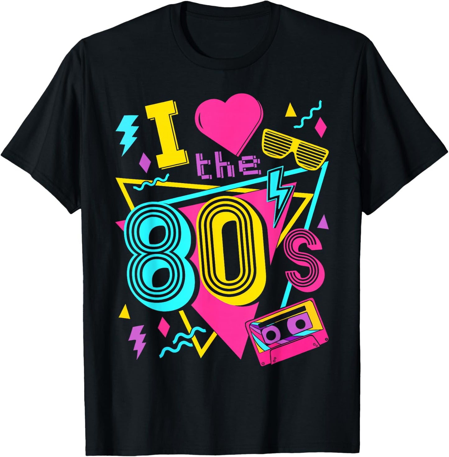 Ich liebe die 80s I Love the 80s , black, s T-Shirt - T-Shirt | Black