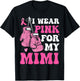 I Wear Pink For My Mimi Breast Cancer Mom Awareness Kids T-Shirt - T-Shirt | Black