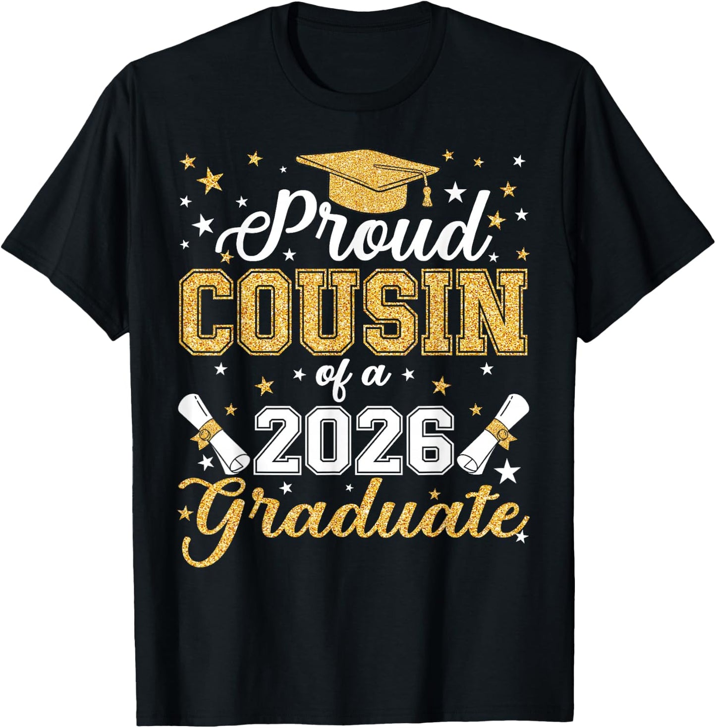Proud Cousin of A Class of 2026 Graduate Senior Graduation T-Shirt - T-Shirt | Black