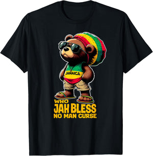 JAMAICA Cute Rasta Bear Jah Bless Reggae Roots , Black, S T-Shirt - T-Shirt | Black