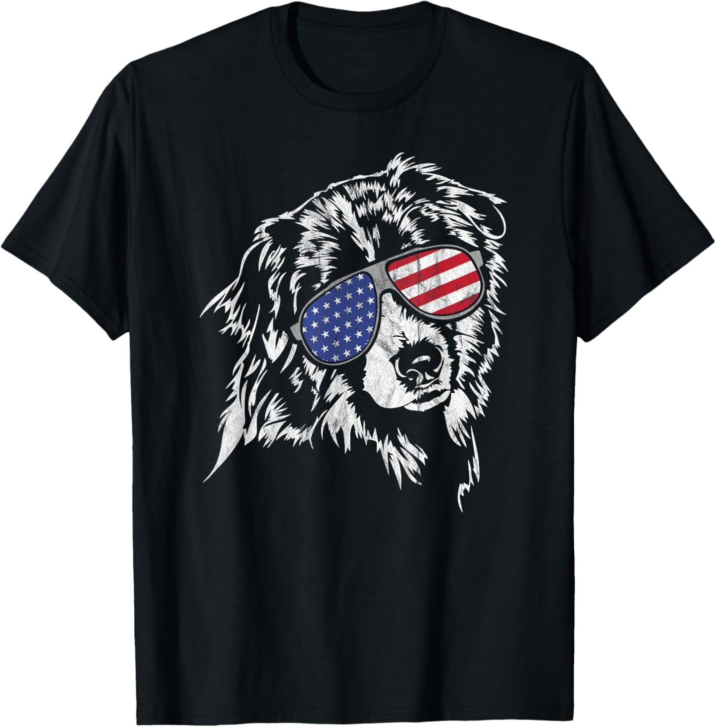 Funny Proud Aussie America Flag dog gift Men Women T-Shirt - T-Shirt | Black
