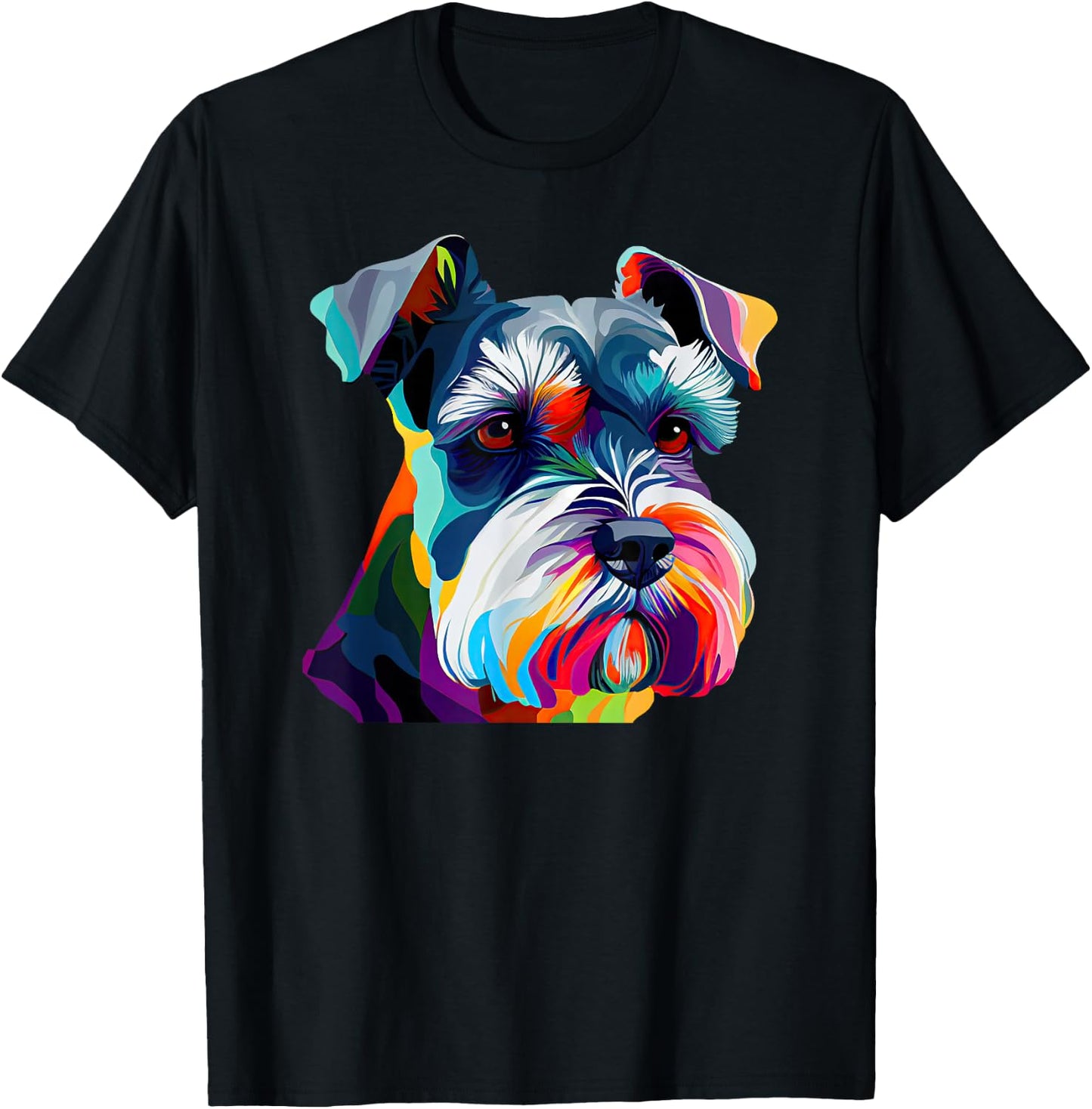 Mini Schnauzer Lover Schnauzer Pop Art Miniature Schnauzer T-Shirt - T-Shirt | Black