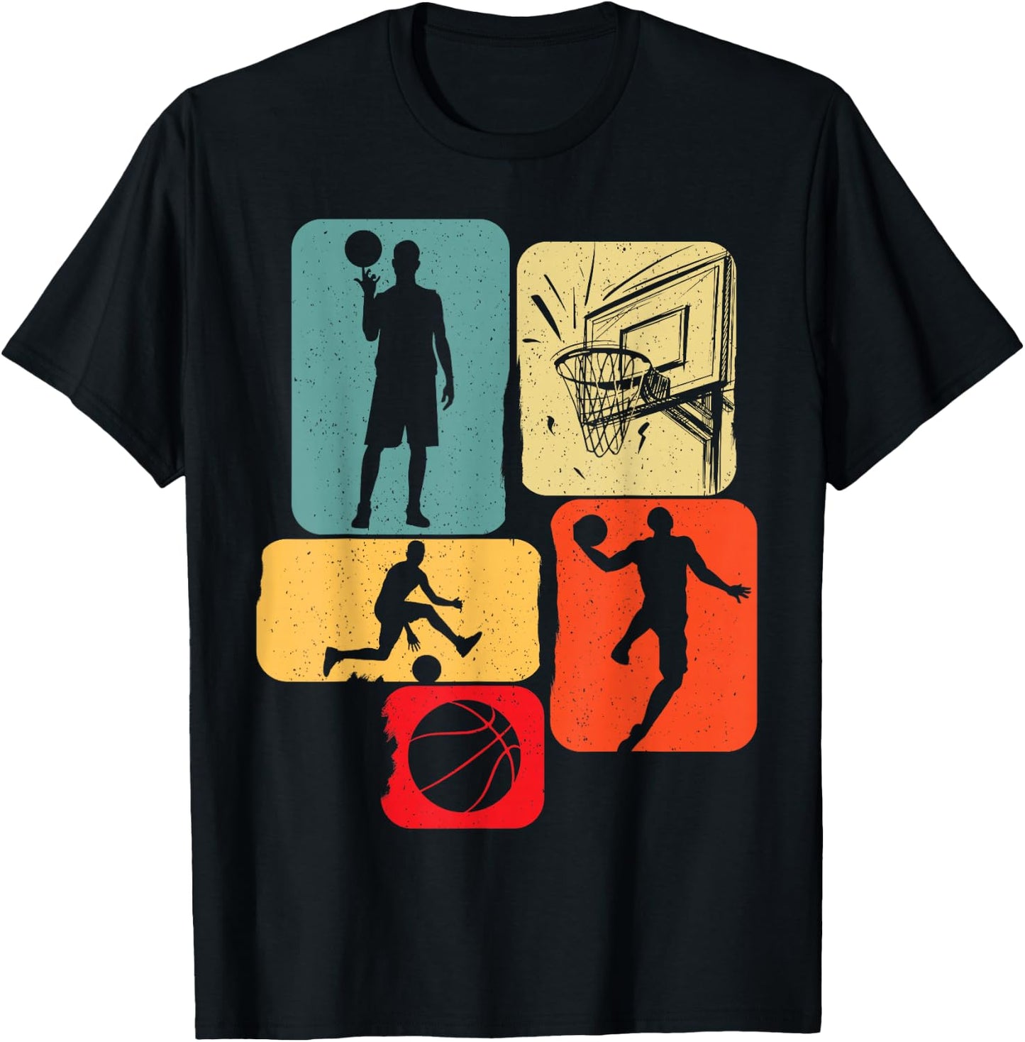 Basketball Basketball Player Basketball Fan Basketball Player Retro Basketball T-Shirt - T-Shirt | Black