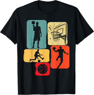 Basketball Basketball Player Basketball Fan Basketball Player Retro Basketball T-Shirt - T-Shirt | Black