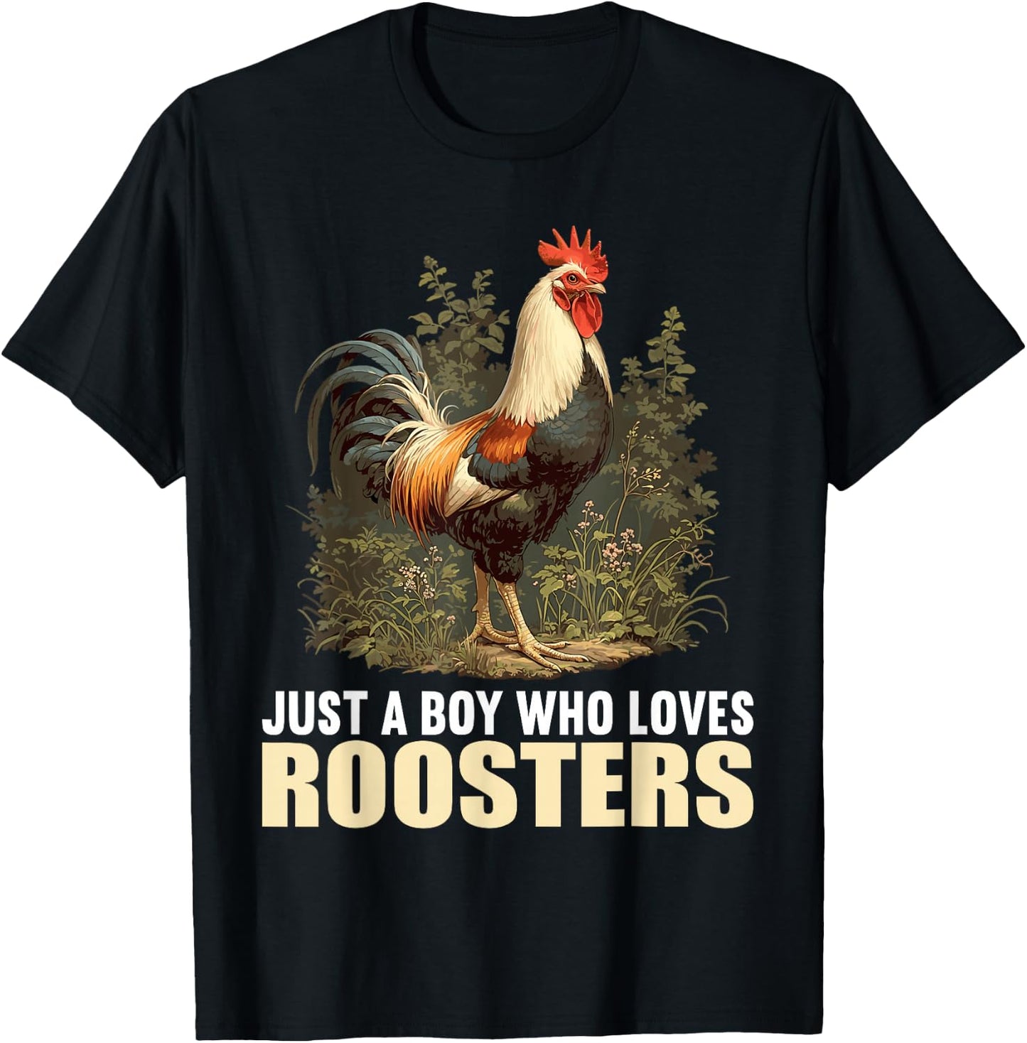 Just a Boy who loves Roosters Rooster T-Shirt - T-Shirt | Black