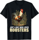 Just a Boy who loves Roosters Rooster T-Shirt - T-Shirt | Black
