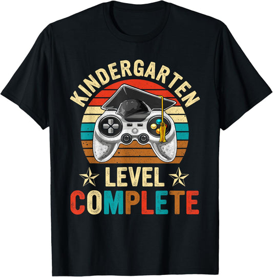 Kindergarten Level Complete Last Day Of School Graduate Boys T-Shirt - T-Shirt | Black