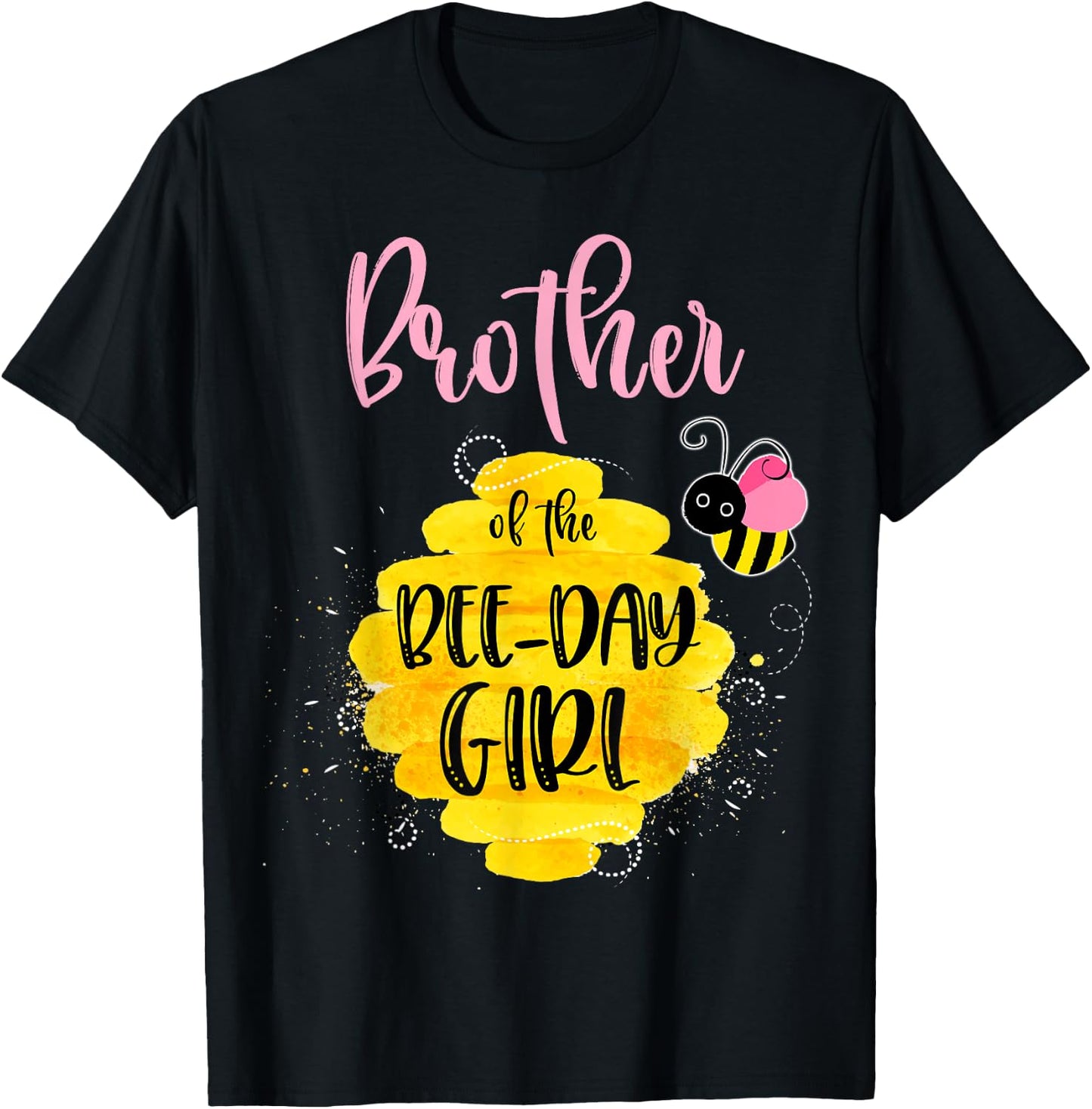 Brother Bee Day Girl Birthday Honeybee Bday Party Family T-Shirt - T-Shirt | Black