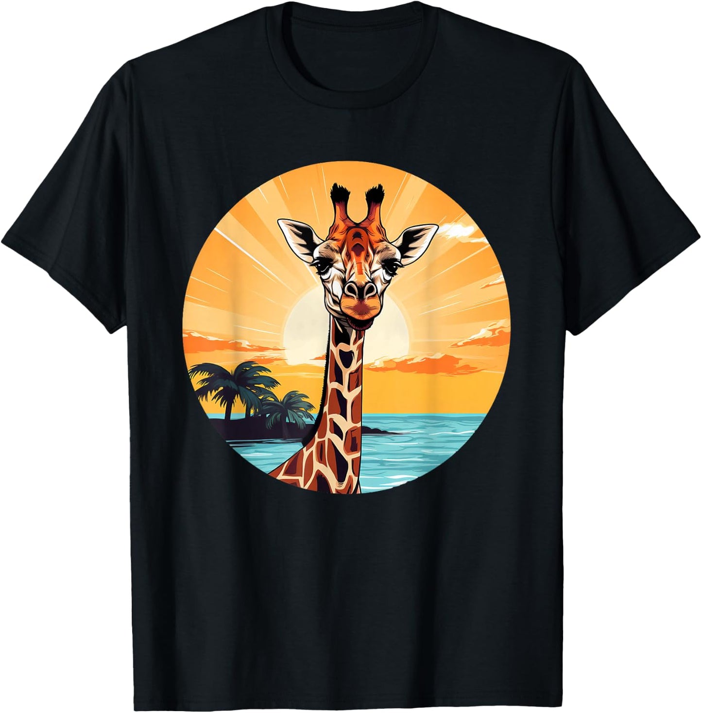Colorful Giraffe I Kids Giraffe T-Shirt - T-Shirt | Black