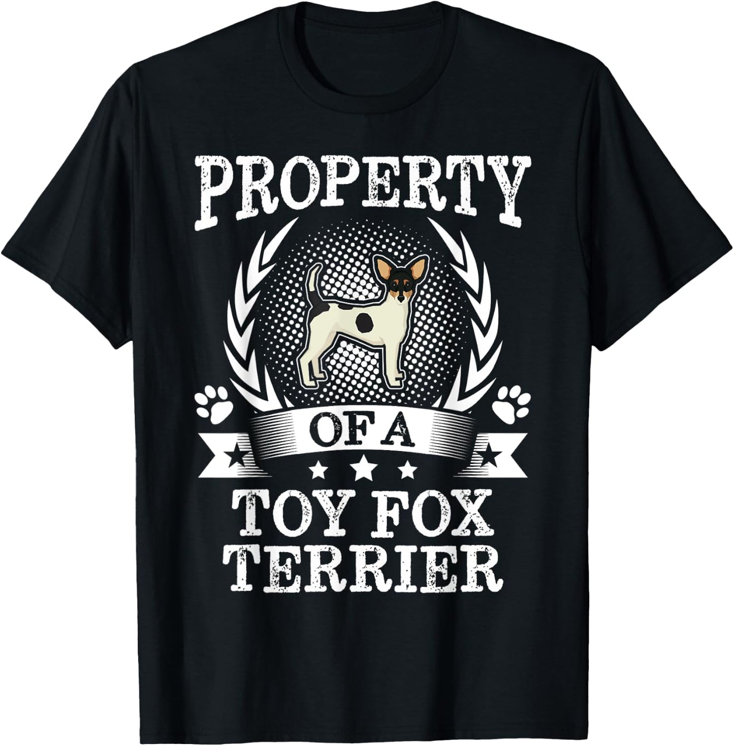 Property Of A Toy Fox Terrier Shirt Cute Dog Lover Gift Women Kids T-Shirt - T-Shirt | Black