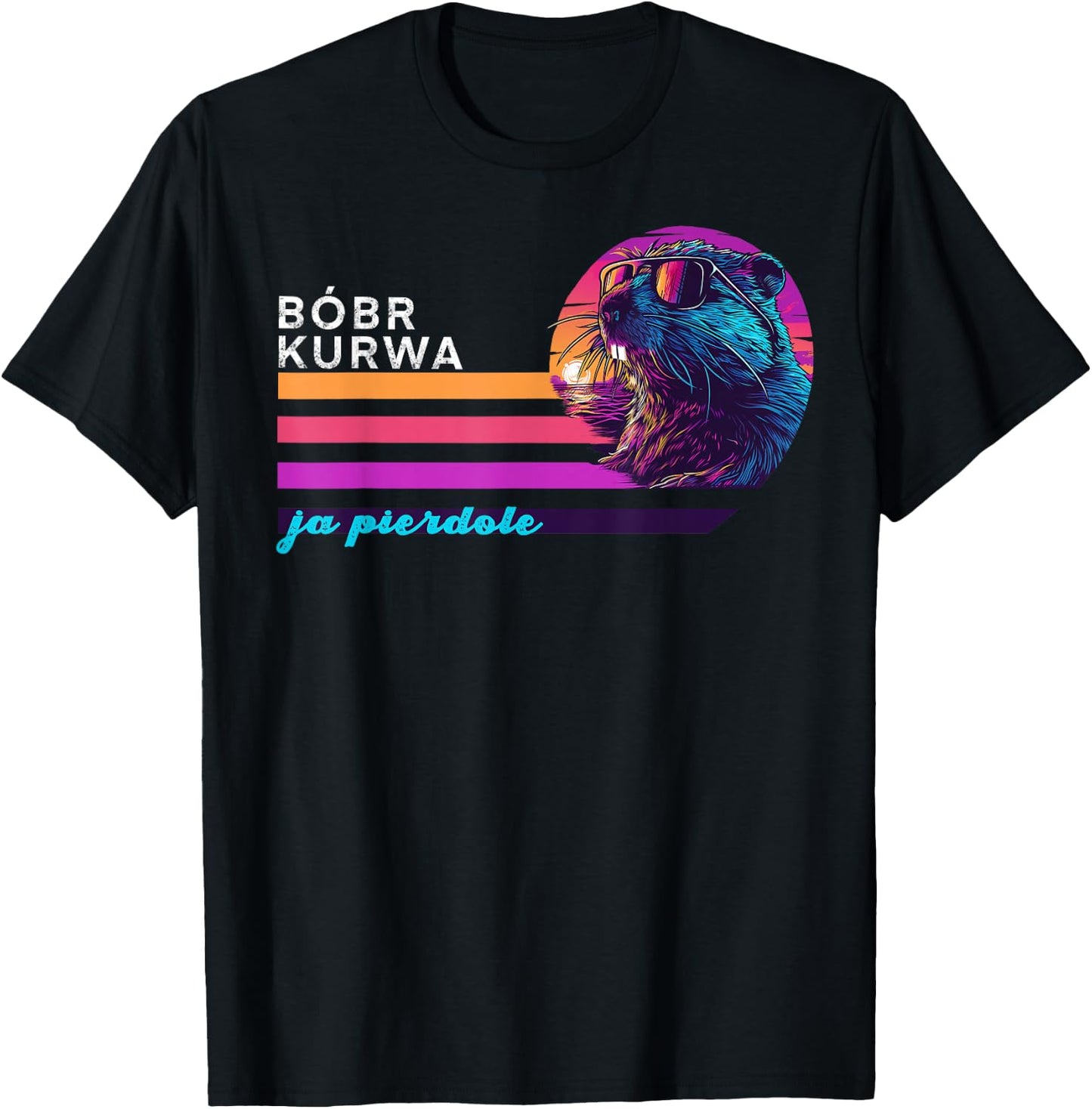 Funny Polish Beaver Meme Bóbr Bober Kurwa Ja Pierdole T-Shirt - T-Shirt | Black