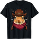 Cowboy Squirrel Western Rodeo Cowboy Hat and Bandana T-Shirt - T-Shirt | Black