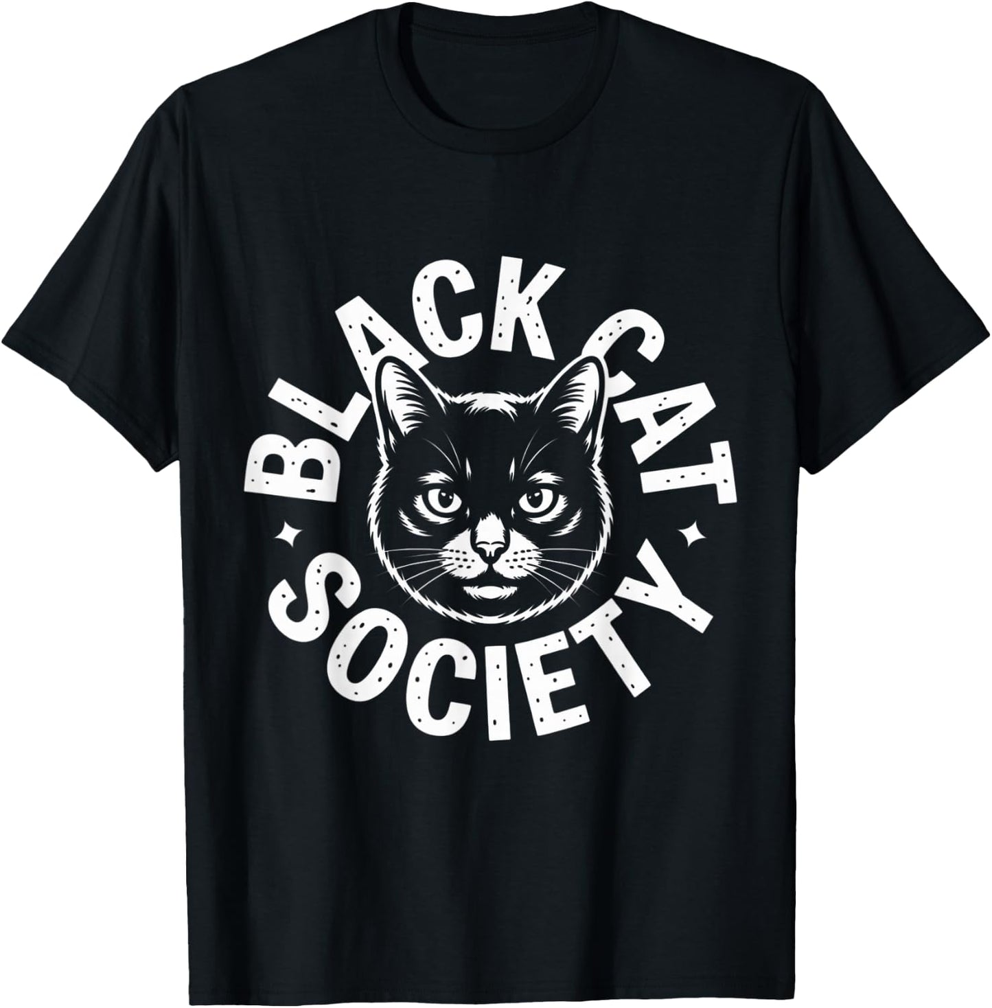 Retro Black Cat Society Witchy Aesthetic T-Shirt - T-Shirt | Black