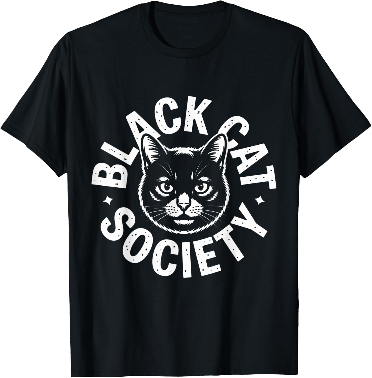 Retro Black Cat Society Witchy Aesthetic T-Shirt - T-Shirt | Black