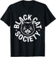 Retro Black Cat Society Witchy Aesthetic T-Shirt - T-Shirt | Black