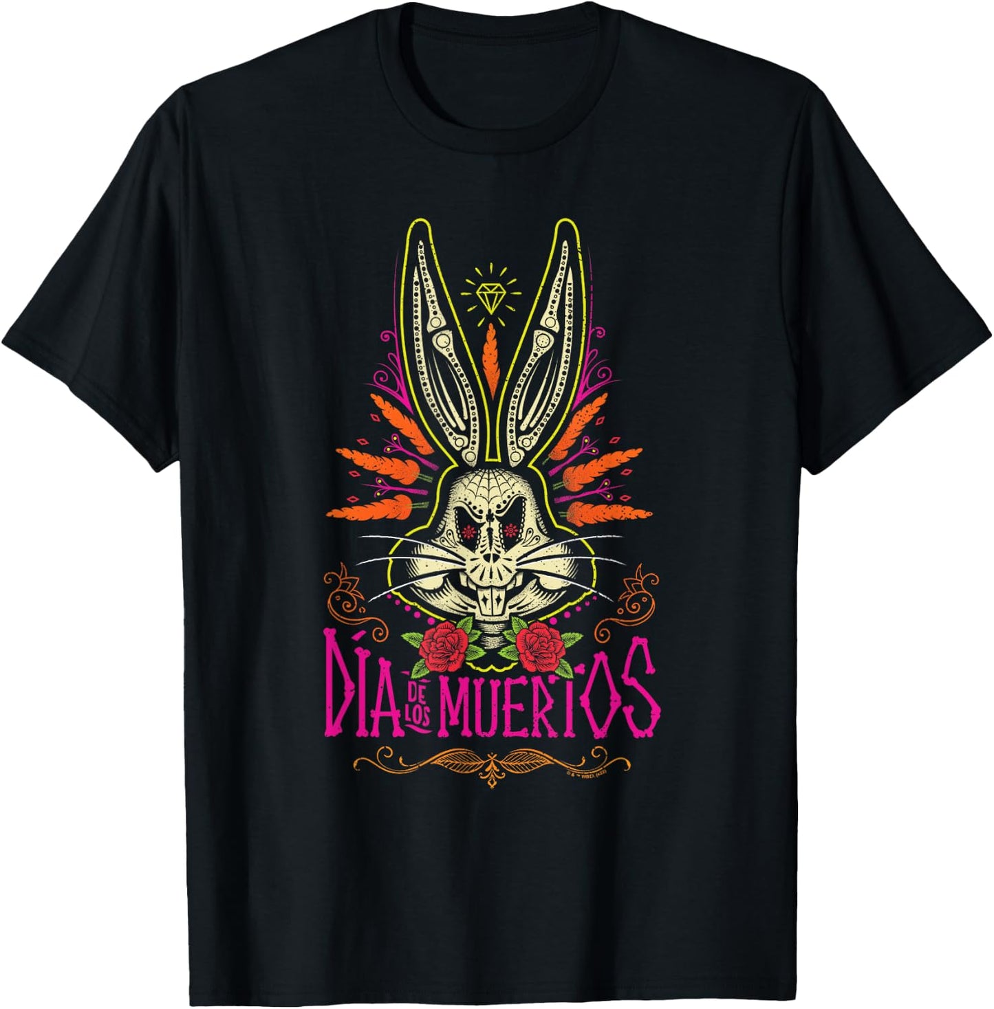 Looney Tunes Dia De Los Muertos Creepy Bugs Bunny Halloween , black, s T-Shirt - T-Shirt | Black