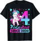 4 Years Old Flossing Unicorn Gifts 4th Birthday Girl Party T-Shirt - T-Shirt | Black