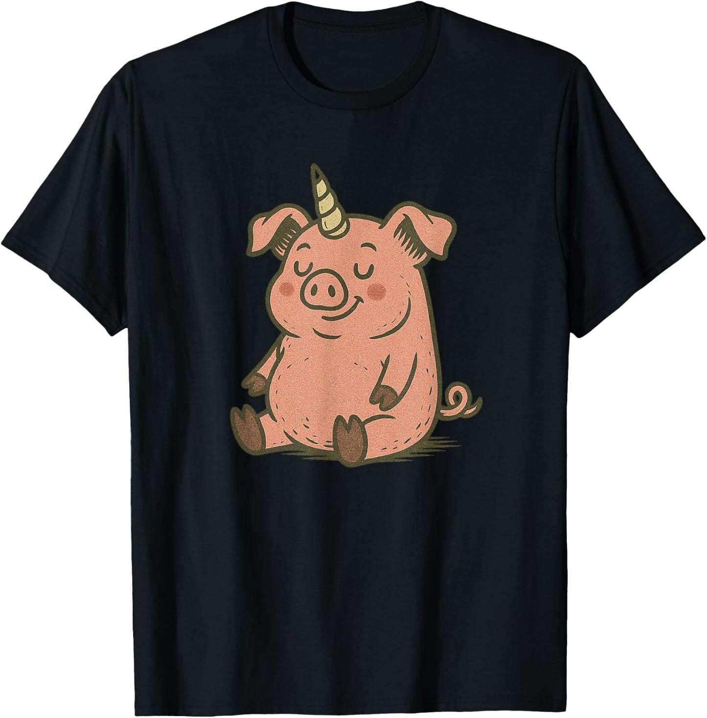 Unicorn Pig Costume for Funny Pigs and Unicorns Lovers T-Shirt - T-Shirt | Black