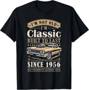 Vintage 1956 Birthday Classic Car for Legends Born in 1956 T-Shirt - T-Shirt | Black