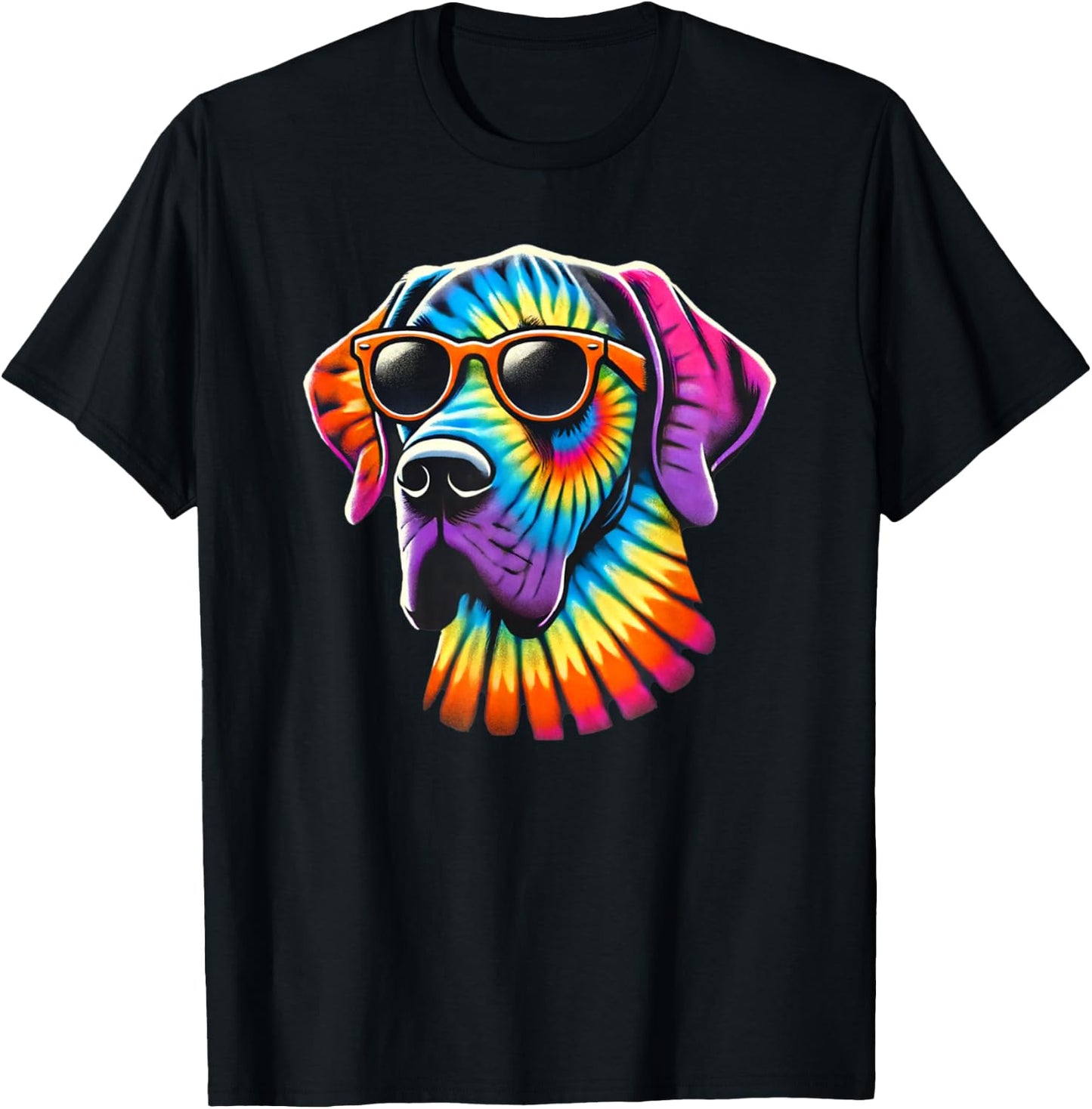 Tie Dye Art Sunglasses Great Dane Mastiff Great Danes T-Shirt - T-Shirt | Black