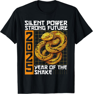 Year Of The Snake Chinese New Year 2025 T-Shirt - T-Shirt | Black