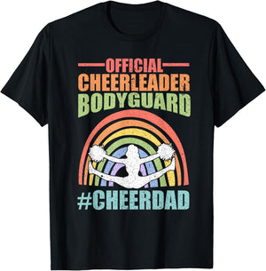 Cheer Dad Bodyguard Family Father Cheerleader Squad T-Shirt - T-Shirt | Black