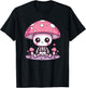 Cute Mushroom Skeleton Kawaii Spooky Skeleton T-Shirt - T-Shirt | Black