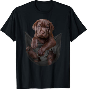 Funny Labrador Retriever in Your Pocket for Chocolate Lab T-Shirt - T-Shirt | Black