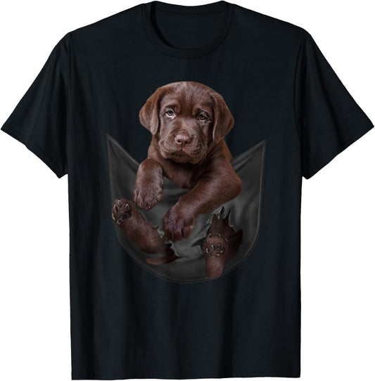 Funny Labrador Retriever in Your Pocket for Chocolate Lab T-Shirt - T-Shirt | Black