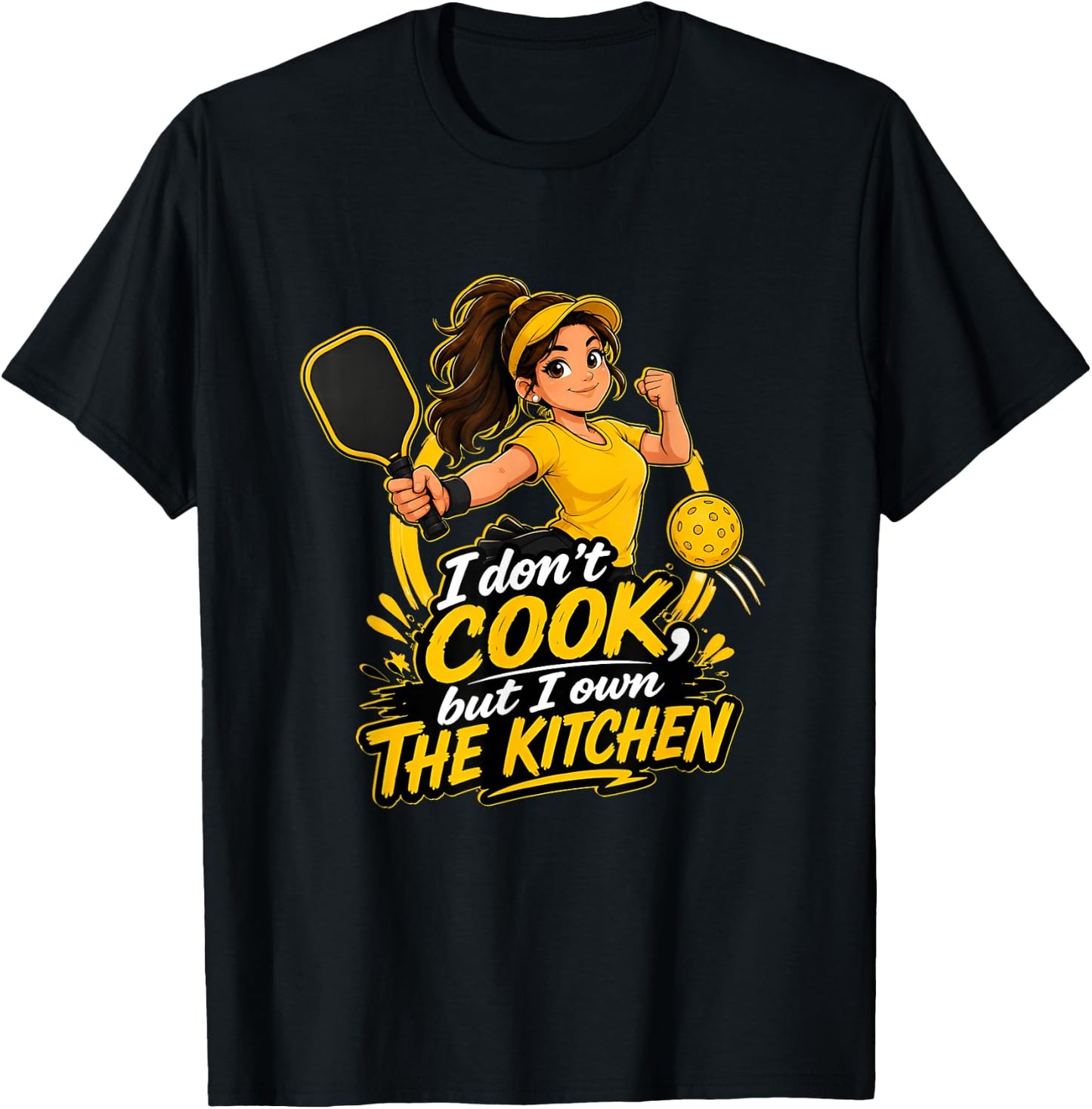 Funny Pickleball Shirts Dink Player Kitchen Joke Funny Meme T-Shirt - T-Shirt | Black